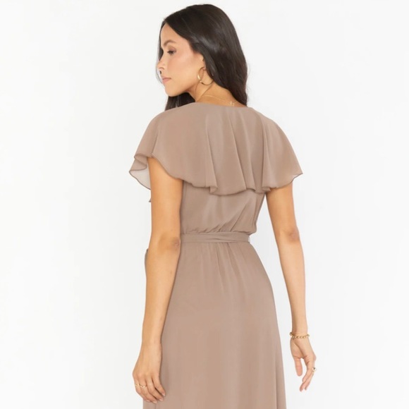 Jess Ruffle Midi Dress - Dune - Medium - Picture 2 of 5